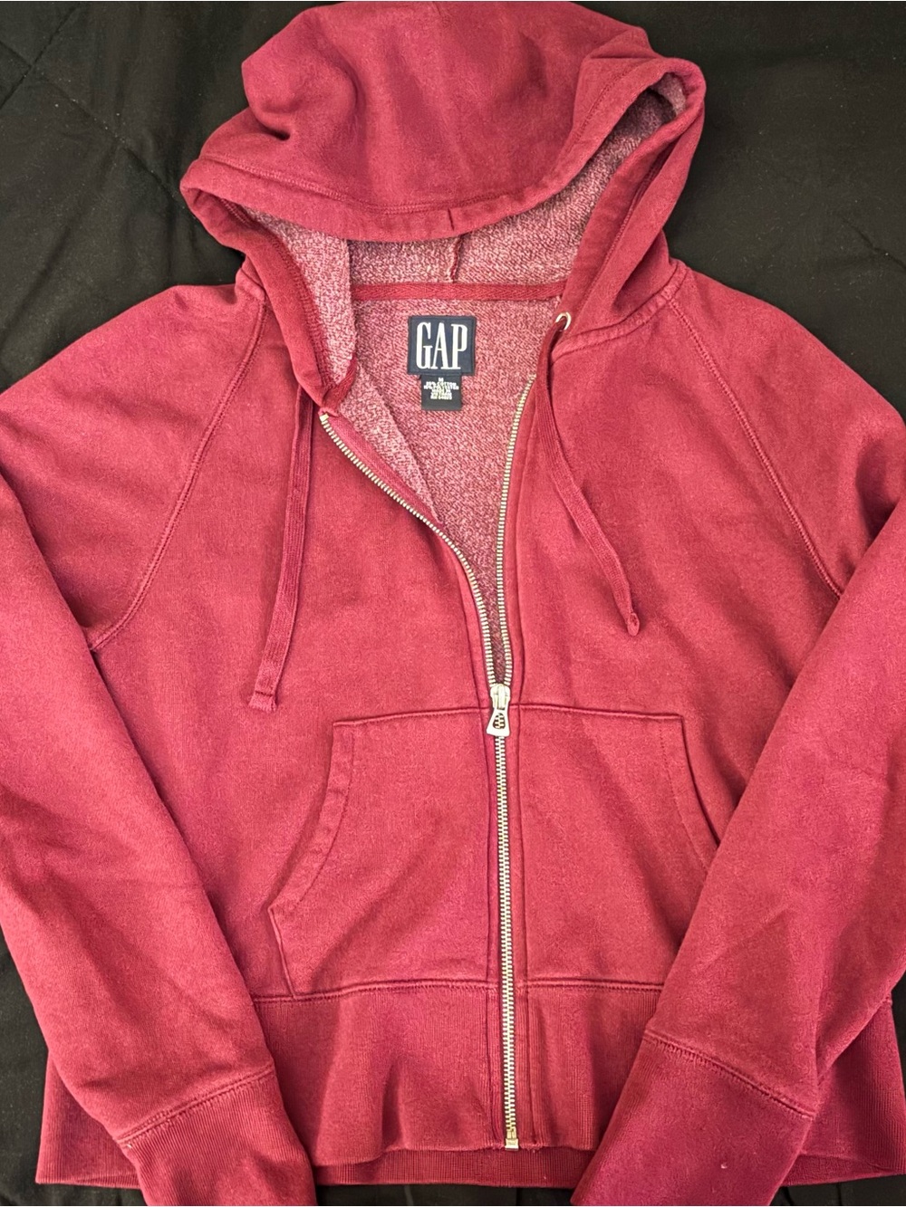 GAP Women's Berry Red Teddy-Lined Zip Hoodie